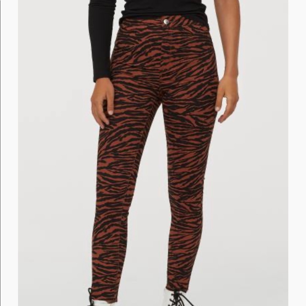 H&M Brown Tiger Stripe Twill Pants